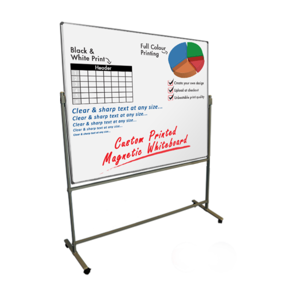 Mobile Fixed Printed Whiteboard on a Stand