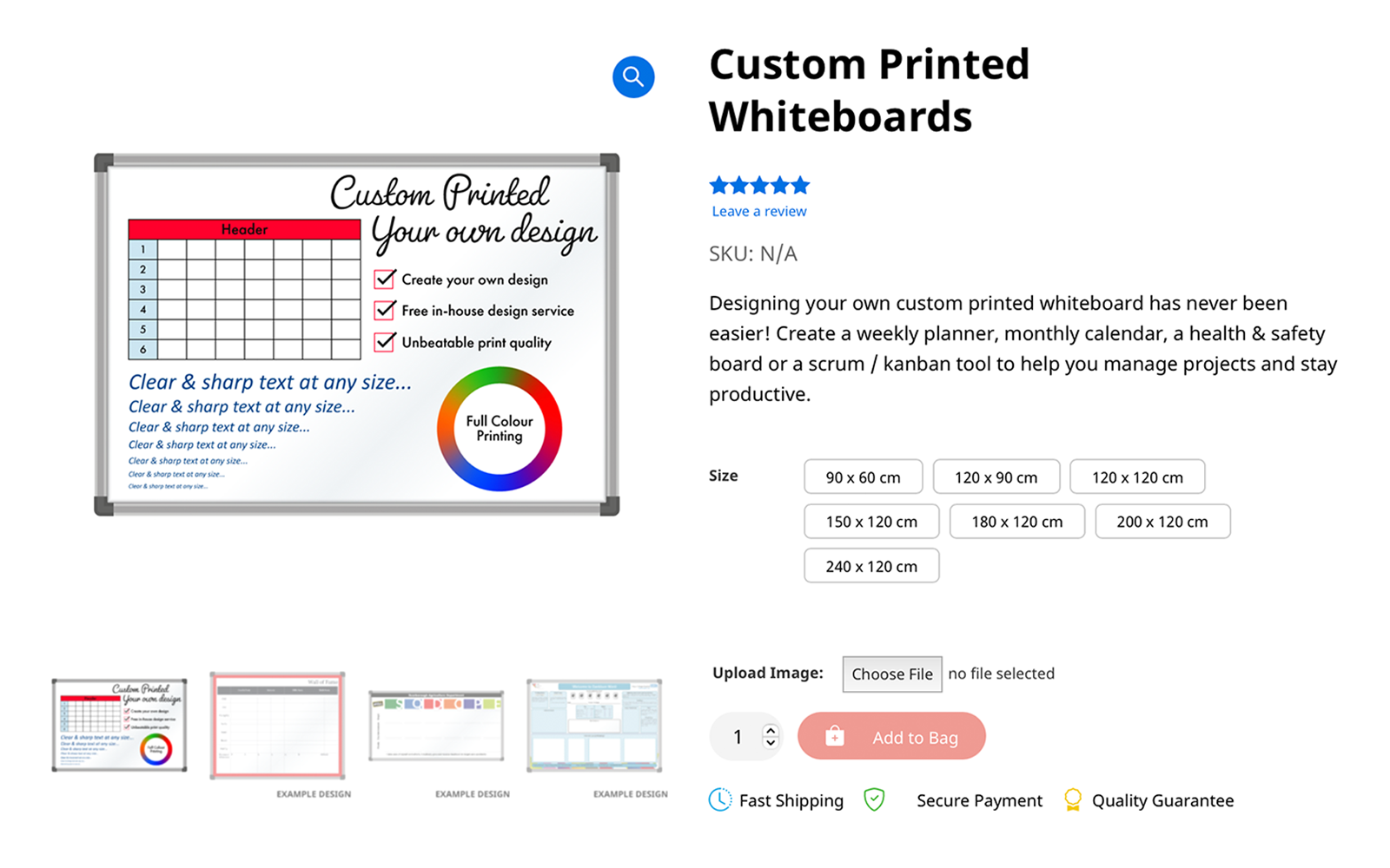 Custom Printed Whiteboards Order