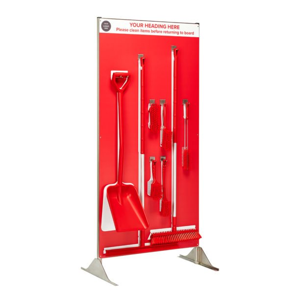 <div class="h4"><B>5S Mobile Cleaning Station</B></div><div class="caption-text">This mobile cleaning station aims to make cleaning tools easy to see, easy to access and easy to use.  Start with establishing a standard for basic activities and make it known to all employees so they are fully on board. A mobile station can be placed in a cell and further reduces lost time and inefficiencies.</div>