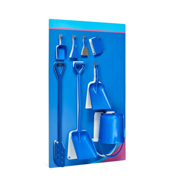 <div class="h4"><B>5S Wall fix Cleaning Station</B></div><div class="caption-text">Creating an organized, efficient, cleaner workplace that has clear work processes and standards has innumerable benefits. Research has proven that the time spent on looking for tools after providing shadow boards has been reduced to more than half in many factories. Visualization of the workplace is highly important and drawing out the shapes helps reduce lost ime and improve workplace efficiency.</div>