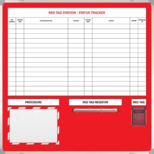 Red Tag Station Status Tracker Whiteboard