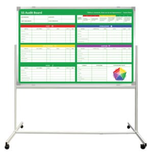 Fixed Magnetic Whiteboard on Heavy Duty T-Slot Mobile Stand - Magiboards USA