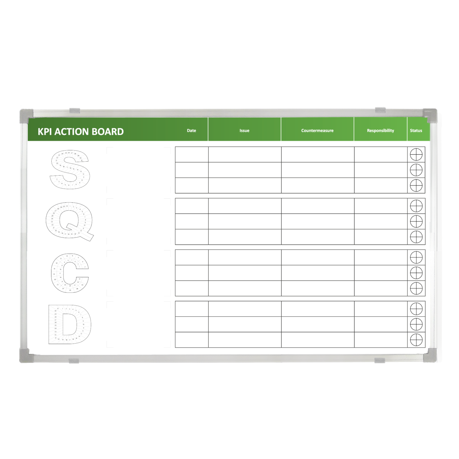 Printed KPI Action Board Magnetic Dry Wipe KPI Board the-five-second-rule-microscopya