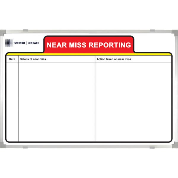 <div class="h4"><B>Near Miss Action Board</B></div><div class="caption-text">A 90 x 60 Health and Safety Near Miss Board with clearly defined Actions section.</div>