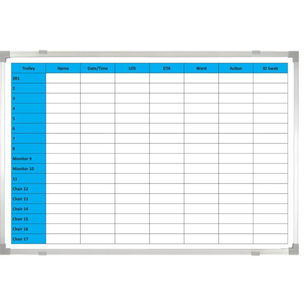 <div class="h4"><B>Custom Printed NHS Custom Printed Whiteboard</B></div><div class="caption-text">Royal United Hospitals, Bath, requested this 90 x 90 cm patient tracker board</div>