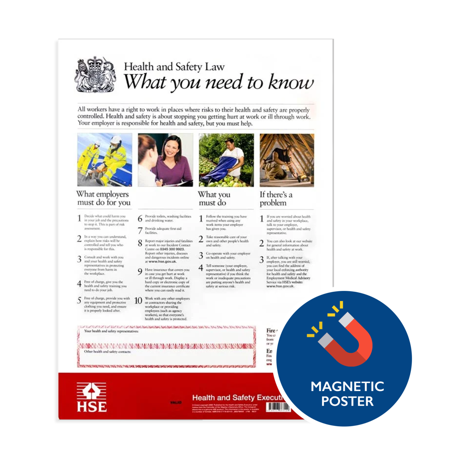 Hse Health And Safety Law Poster Magiboards 5193