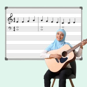 Magnetic Whiteboard with Printed Music Staves