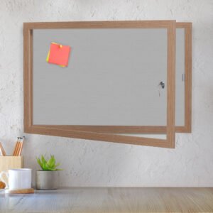 Hessian Lockable Notice Boards | Wood Frame